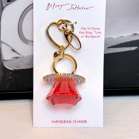 💖Betsey Johnson Bejeweled Ring Pop bag charm/keychain - Picture 6 of 7